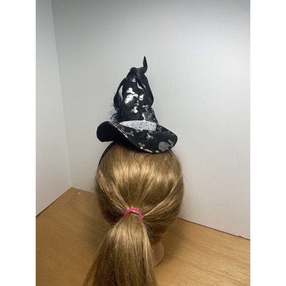Midwest Halloween Party Witch Hat Headband Costume Skulls Black Silver One Size. - Picture 7 of 8